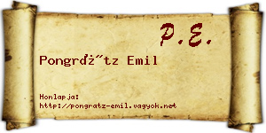 Pongrátz Emil névjegykártya